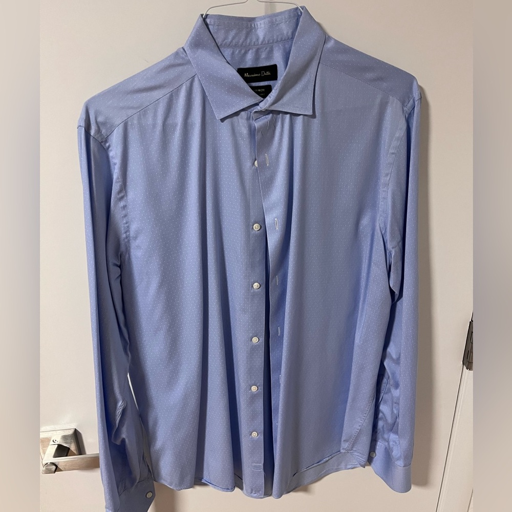 Massimo Light Blue Button-Down Dress Shirt